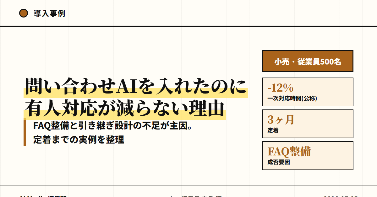 問い合わせAIで人に戻す判断をどう設計するか