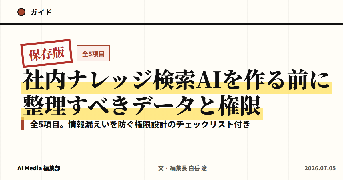 RAG導入で止まる会社が、最初に確認すべき5つのこと